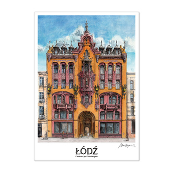 Pocztówka RETRO ŁDZ - Kamienica pod Gutenbergiem