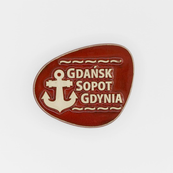 Magnes ceramiczny BŁT - OWAL TRÓJMIASTO, czerwony