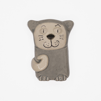 Magnes ceramiczny SERIA OZD - KOT, szary