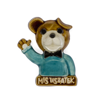 Magnes ceramiczny SERIA MIŚ USZATEK - CZEŚĆ, turkusowy