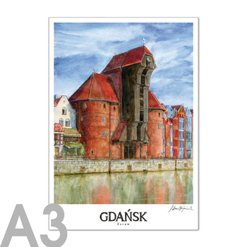 Plakat A3 RETRO GDA - Żuraw