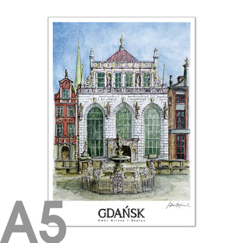 Plakat A5 RETRO GDA - Dwór Artusa