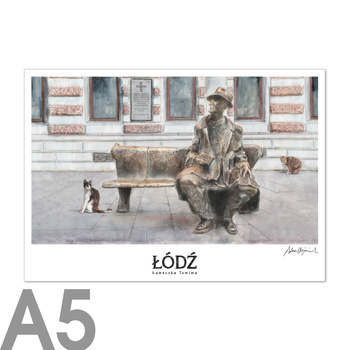 Plakat A5 21cm x 15cm  ŁDZ - Ławeczka Tuwima