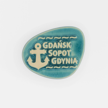 Magnes ceramiczny BŁT - OWAL TRÓJMIASTO, turkusowy