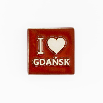 Magnes ceramiczny GDA - Kwadrat I love Gdańsk