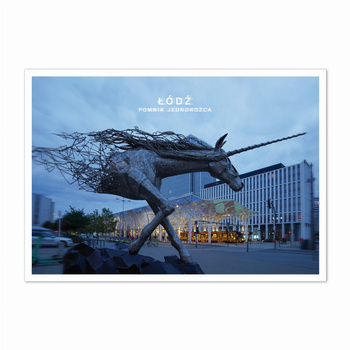 Pocztówka FOTO ŁDZ - Pomnik Jednorożca