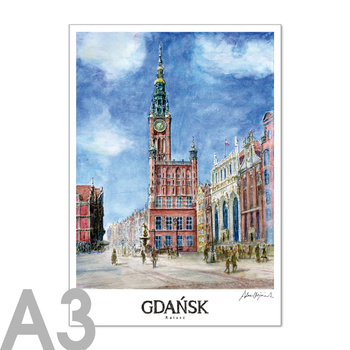 Plakat A3 RETRO GDA - Ratusz