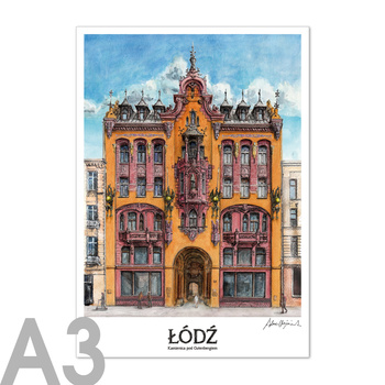 Plakat A3 RETRO ŁDZ - Kamienica pod Gutenbergiem