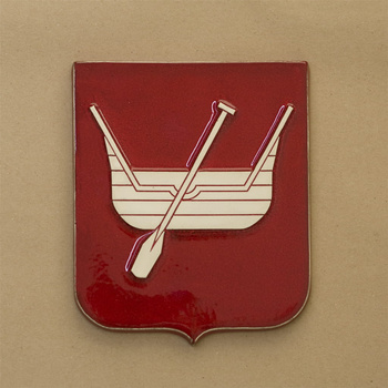 Płaskorzeźba ceramiczna ŁDZ - HERB ŁÓDŹ, wym. 16cm x 20cm