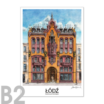 Plakat w tubie B2 50/70 RETRO ŁDZ - Kamienica pod Gutenbergiem