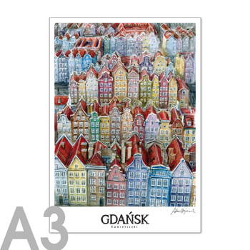 Plakat A3 RETRO GDA - Kamieniczki
