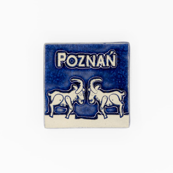Magnes ceramiczny POZ - KWADRAT - Koziołki, niebieskie