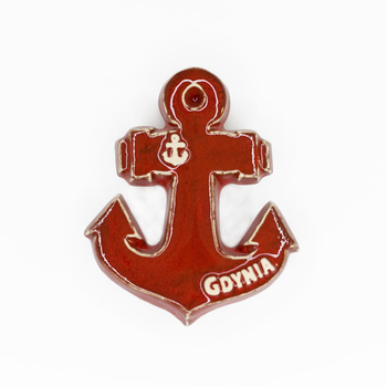 Magnes ceramiczny GDY - KOTWICA, czerwona