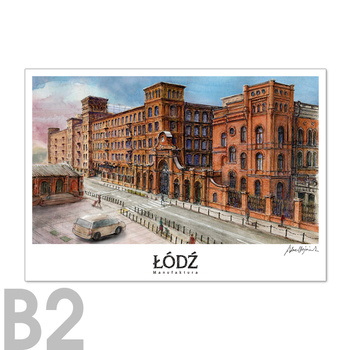 Plakat w tubie B2 50/70 RETRO ŁDZ -  Przędzalnia Manufaktura