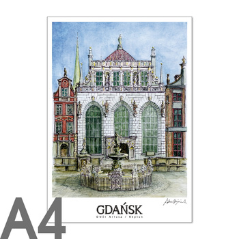 Plakat A4 RETRO GDA - Dwór Artusa