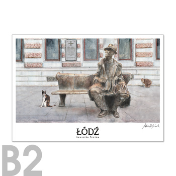 Plakat w tubie B2 50/70 RETRO ŁDZ - Ławeczka Tuwima