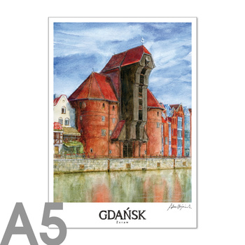 Plakat A5 RETRO GDA - Żuraw