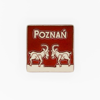 Magnes ceramiczny POZ - KWADRAT - Koziołki, czerwone