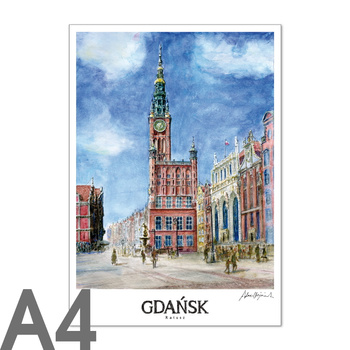 Plakat A4 RETRO GDA - Ratusz