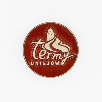 Magnes ceramiczny UNIE - LOGO - Termy Uniejów, czerwone