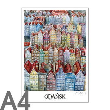 Plakat A4 RETRO GDA - Kamieniczki
