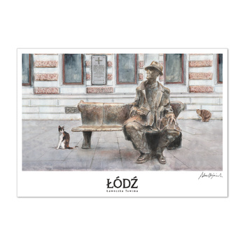 Pocztówka RETRO ŁDZ - Ławeczka Tuwima